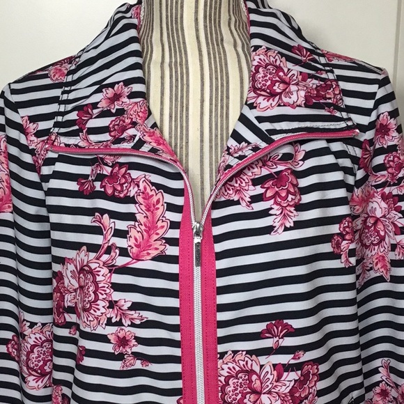 Chico’s Zenergy UPF Neema Striped Floral Jacket - Picture 2 of 8